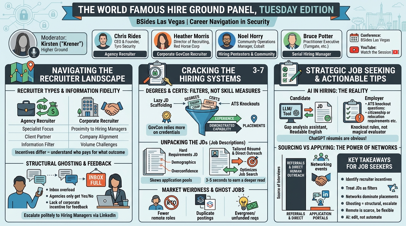 Visual summary for The World Famous Hire Ground Panel, Tuesday Edition by Kirsten Renner, Kris Rides, Heather Morris, Noelle Hori