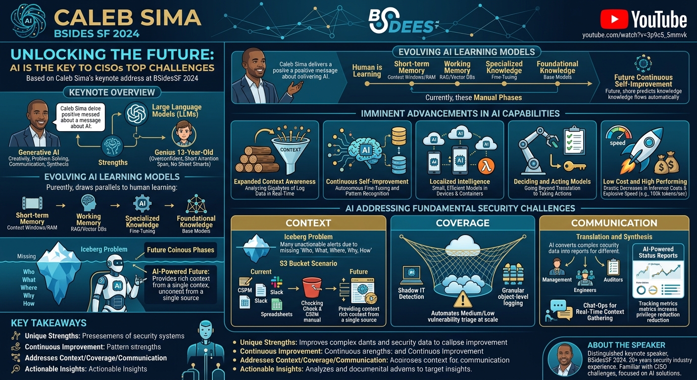 Visual summary for Unlocking the Future: AI is the Key to CISOs Top Challenges by Caleb Sima