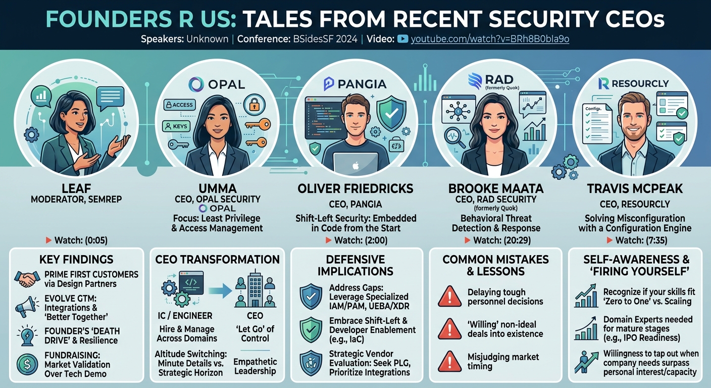 Visual summary for Founders R Us: Tales from recent security CEOs