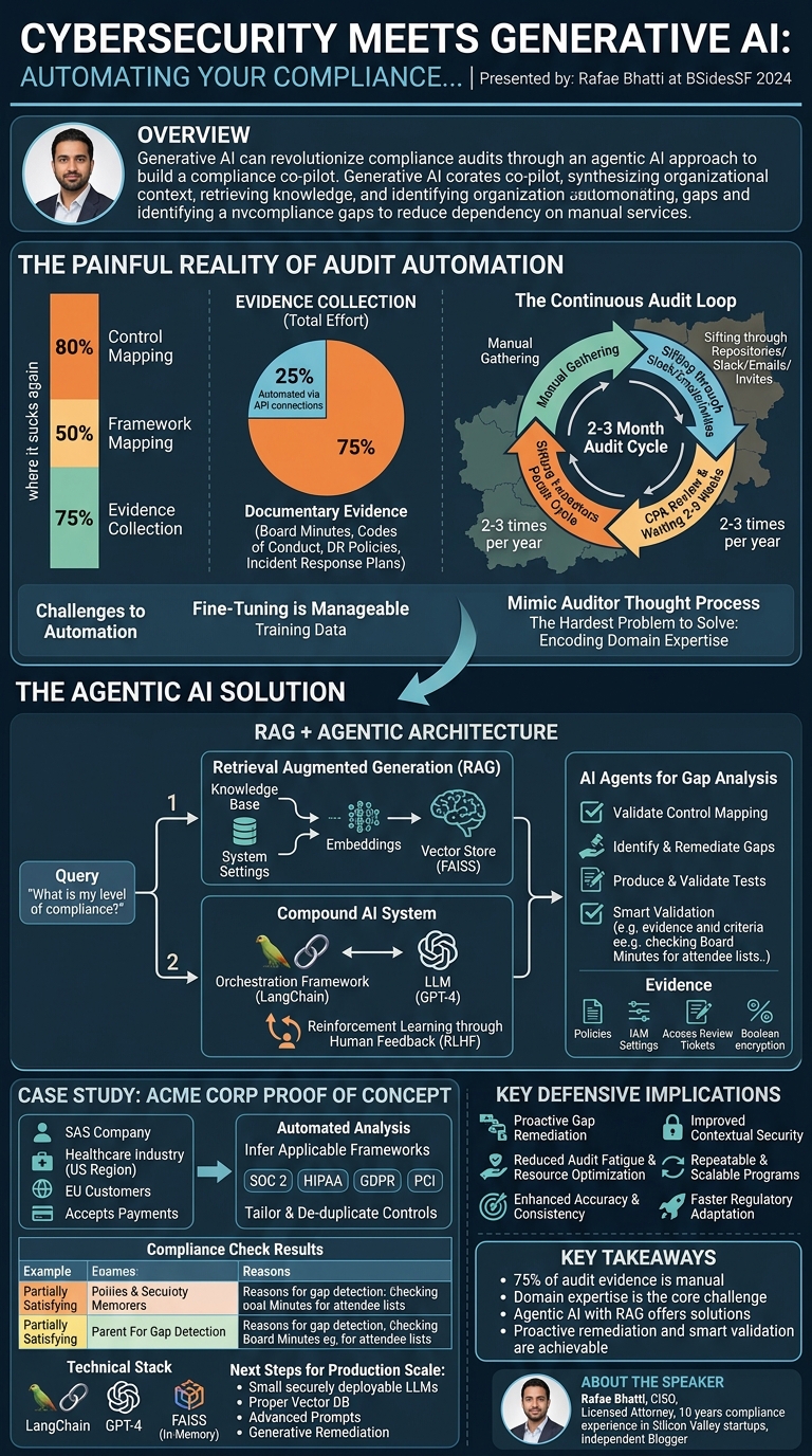 Visual summary for Cybersecurity meets Generative AI: Automating Your Compliance... by Rafae Bhatti