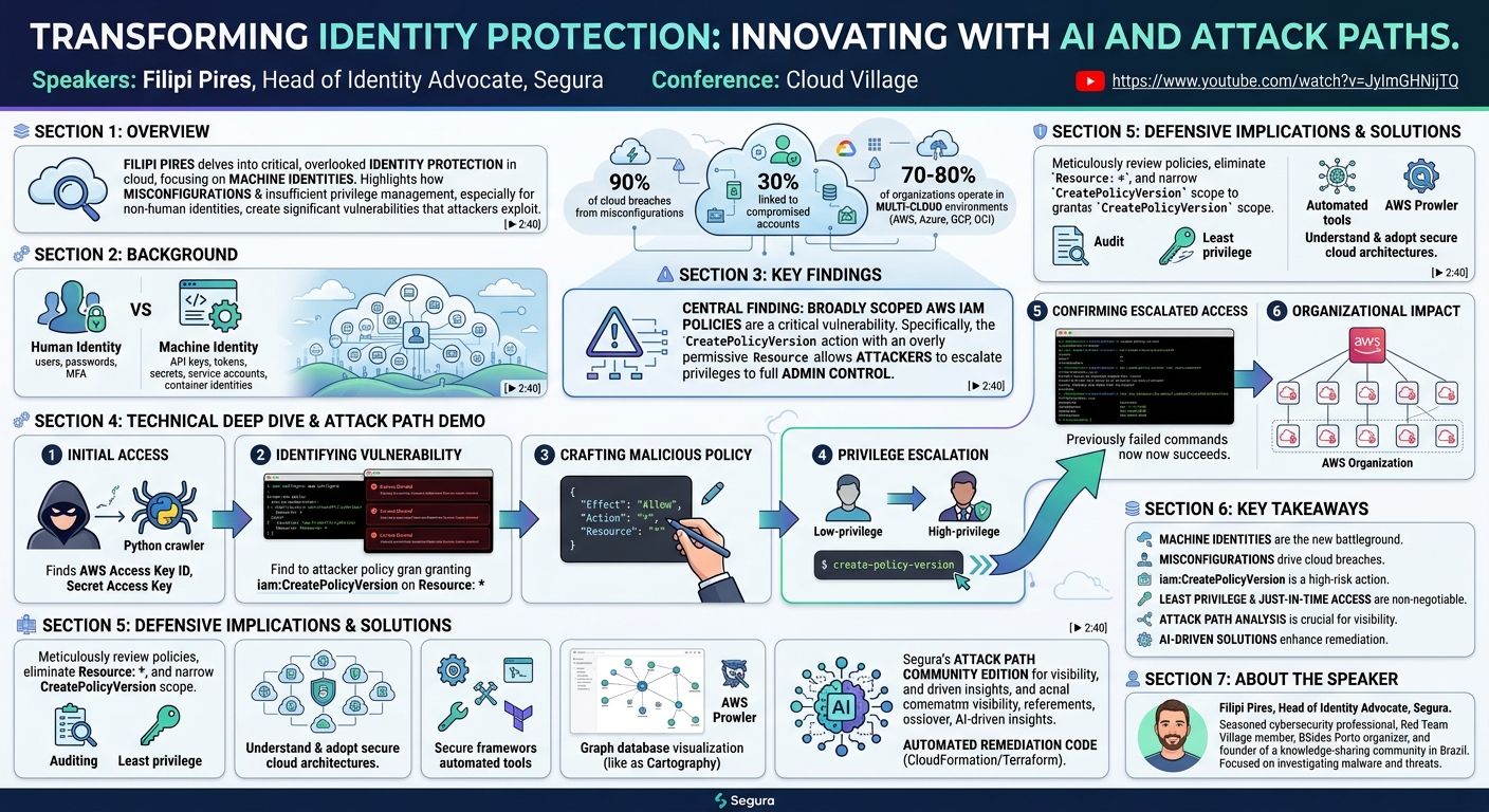 Visual summary for Transforming Identity Protection: Innovating with AI and Attack Paths by Filipi Pires