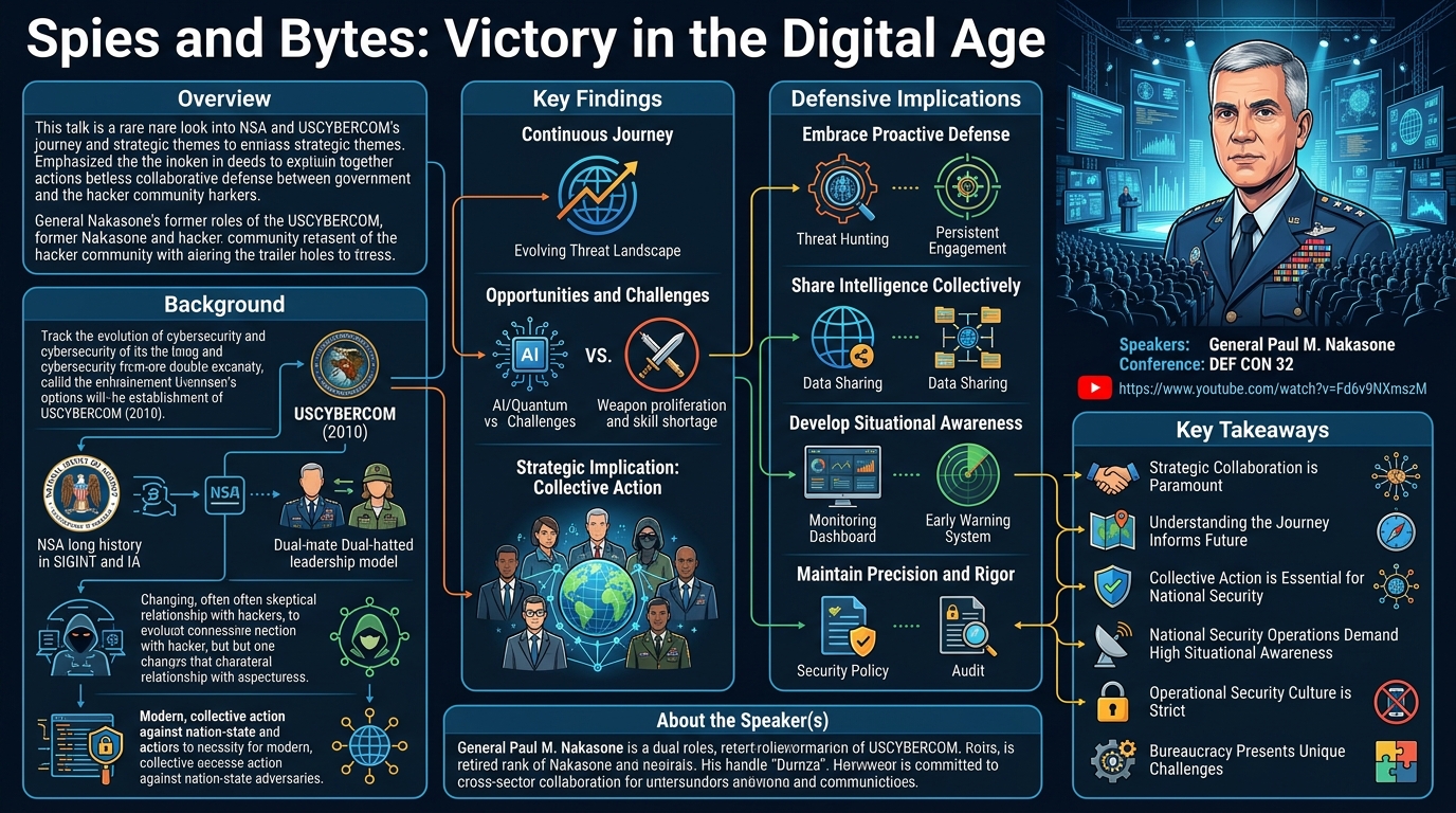 Visual summary for Spies and Bytes: Victory in the Digital Age by General Paul M. Nakasone