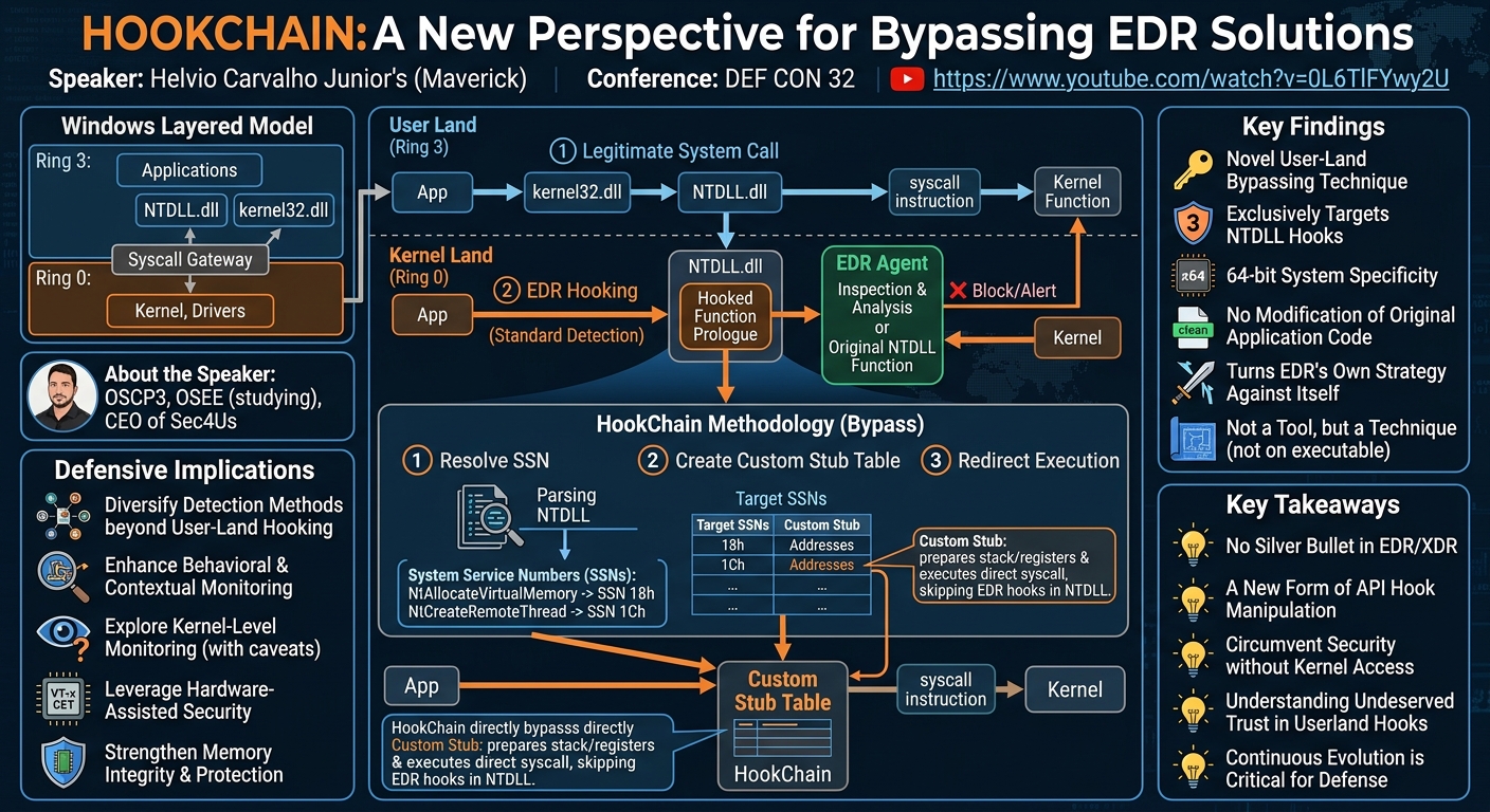 Visual summary for HookChain A new perspective for Bypassing EDR Solutions by Helvio Carvalho Junior