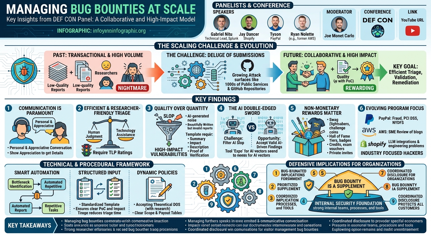 Visual summary for Managing Bug Bounties @ Scale by Gabriel Nitu, Jay Dancer, PayPal, Ryan Nolette, Goshak