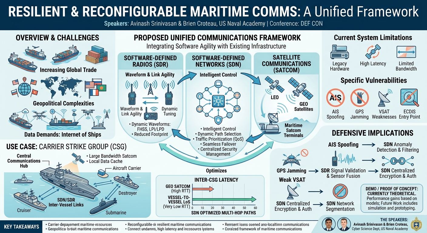 Visual summary for Resilient & Reconfigurable Maritime Comms by Avinash Srinivasan, Brien Croteau
