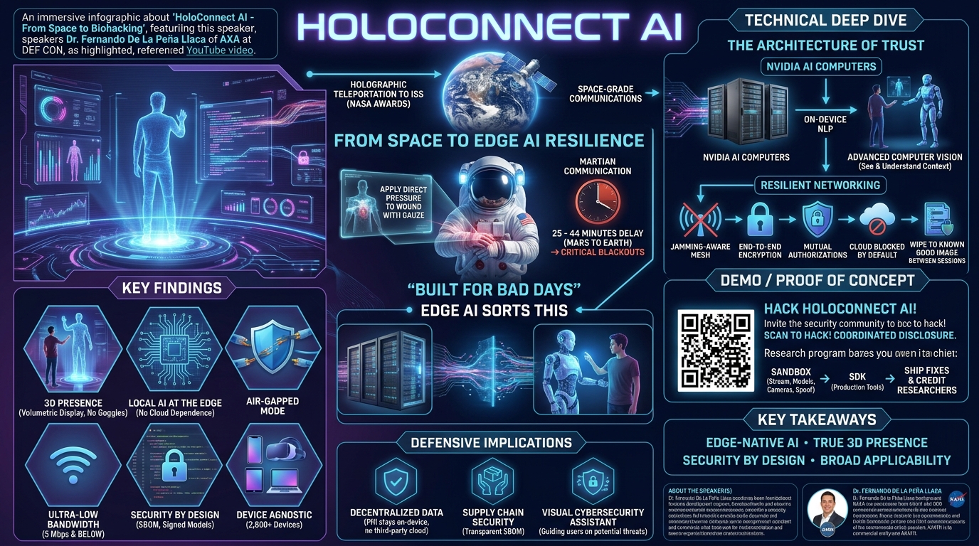 Visual summary for HoloConnect AI - From Space to Biohacking by Dr. Fernando De La Peña Llaca