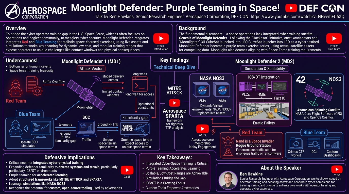 Visual summary for Moonlight Defender : Purple Teaming in Space! by Ben Hawkins