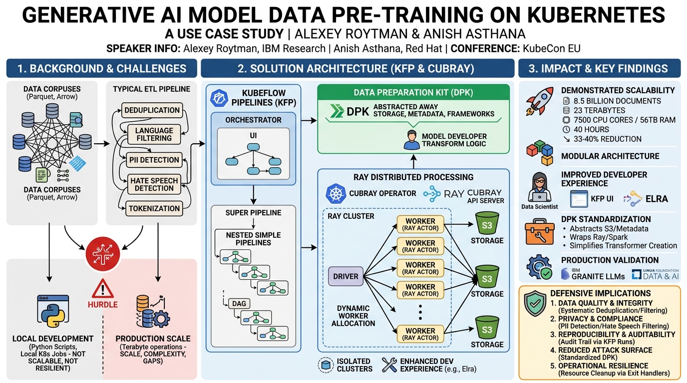 Visual summary for Generative AI Model Data Pre-Training on Kubernetes: A Use Case St... Alexey Roytman & Anish Asthana by Alexey Roytman, Anish Asthana