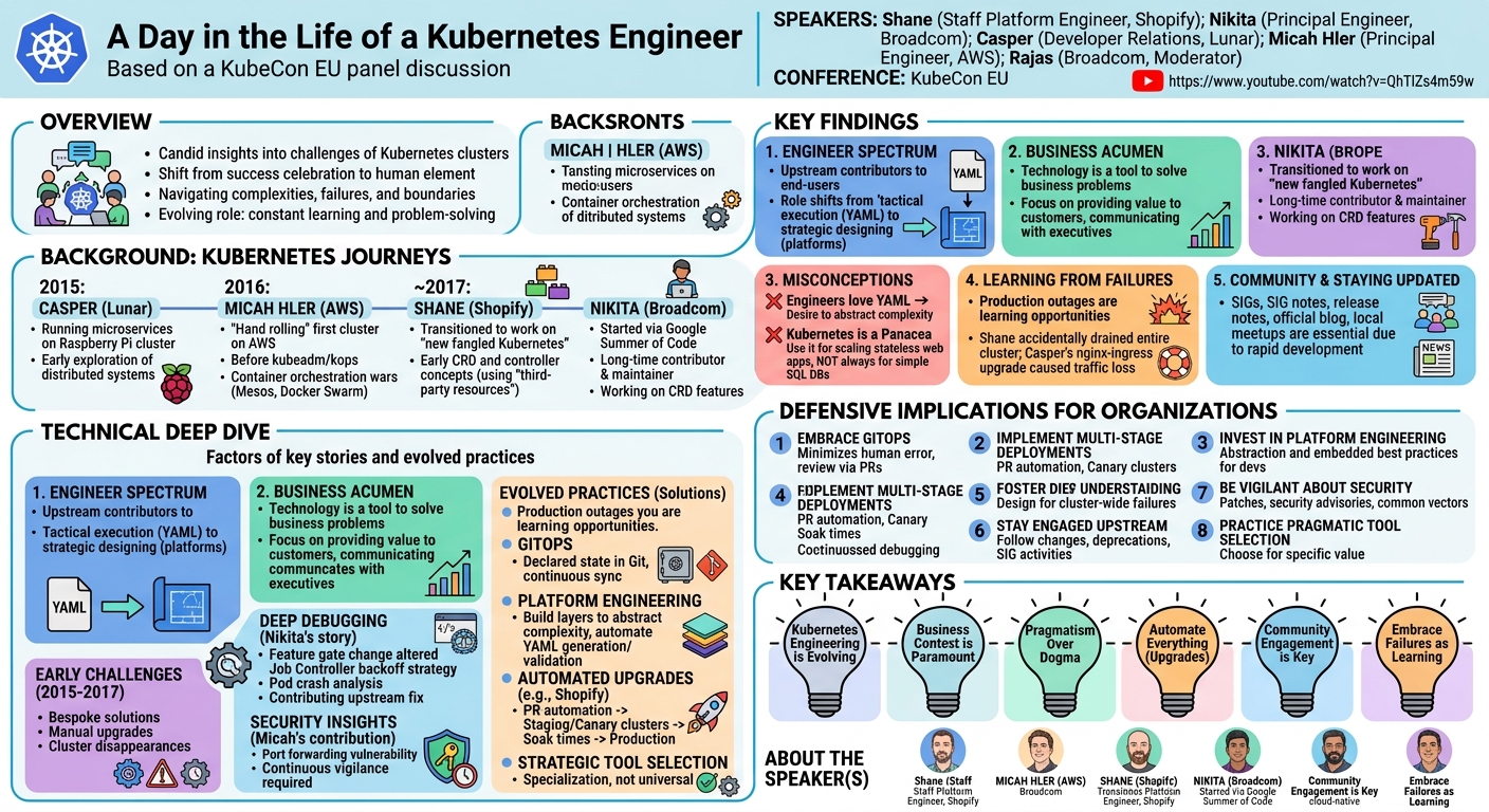 Visual summary for A Day in the Life of a Kubernetes Engineer