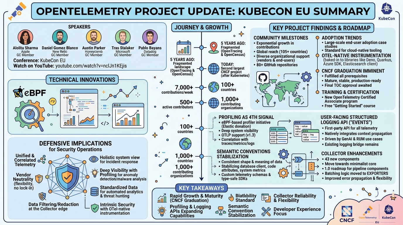 Visual summary for OpenTelemetry Project Update