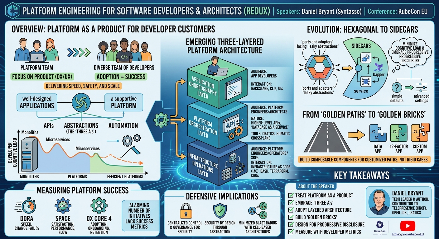 Visual summary for Platform Engineering for Software Developers and Architects (Redux) - Daniel Bryant, Syntasso by Daniel Bryant, Syntasso