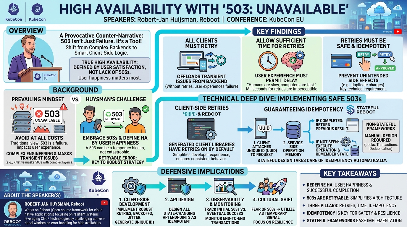 Visual summary for Lightning Talk: High Availability With '503: Unavailable' - Robert-Jan Huijsman, Reboot by Robert-Jan Huijsman, Reboot