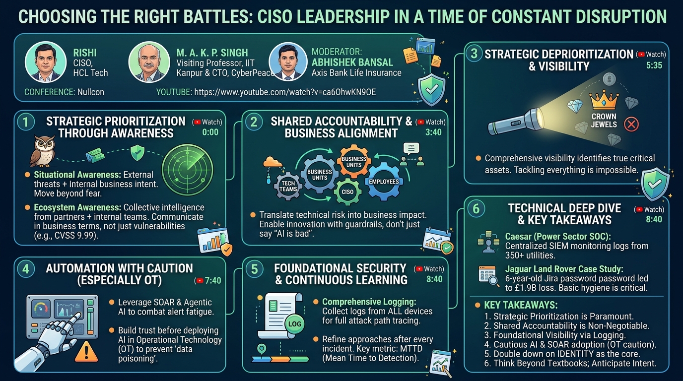 Visual summary for Choosing the Right Battles: CISO Leadership in a Time of Constant Disruption by Rishi, M. A. K. P. Singh