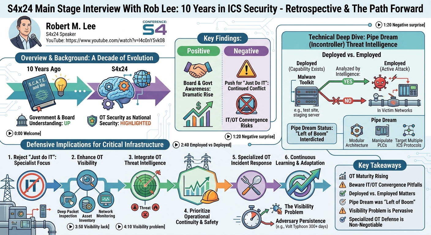 Visual summary for S4x24 Main Stage Interview With Rob Lee by Robert M. Lee