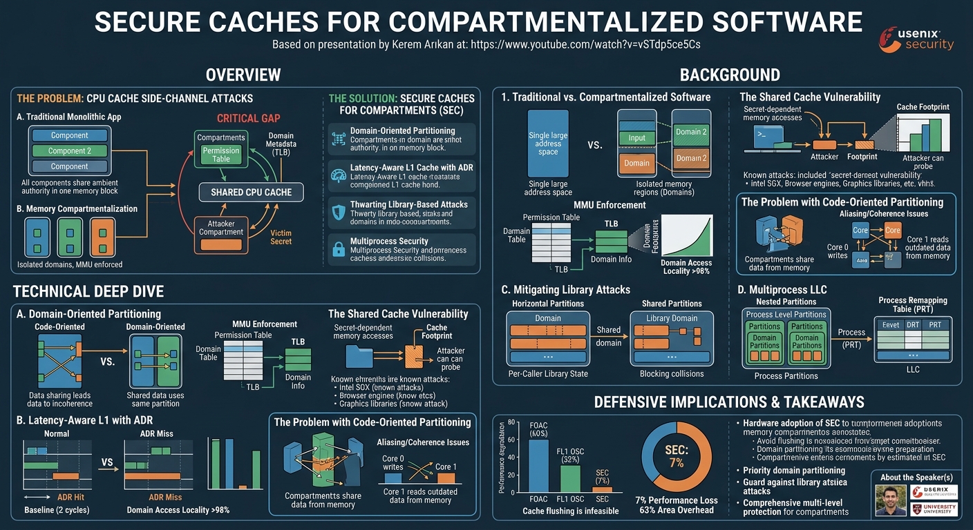 Visual summary for Secure Caches for Compartmentalized Software by Kerem Arıkan